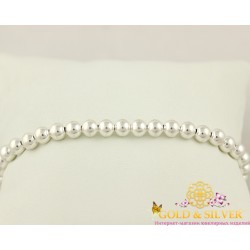 Серебряный браслет шарики 6 мм. 221005